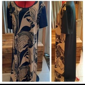Art Deco Pattern Knit Maxi Dress XL Just Fashion Now